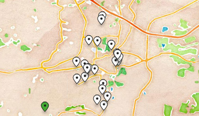 Wo stehen die Bäume?